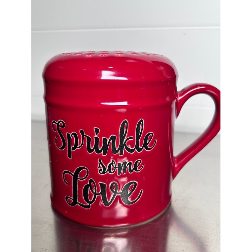 Strawberry Street Red‎ Ceramic "Sprinkle Some Love"  Sugar Shaker